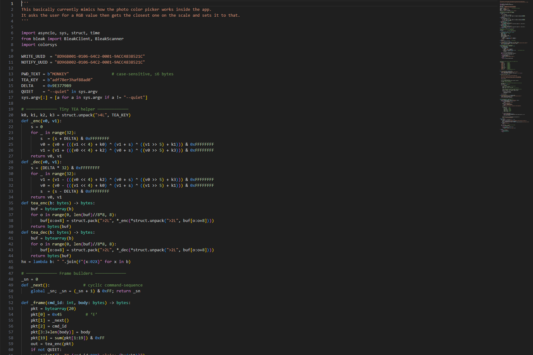 Screenshot of Type-S UnderGlow Python controller